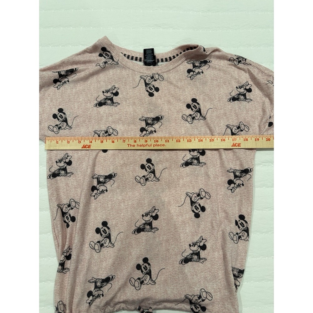 Disney Women's 2 Piece Cozy Pajama Set , Mauve Mickey and Minnie, Size M - Picture 6 of 7
